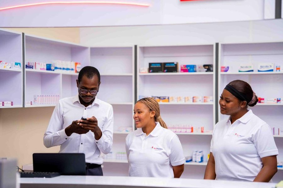 The Mr P Pharmacy team at the counter